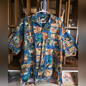 Kirra Mens Button Down Hawaiian Vintage Shirt